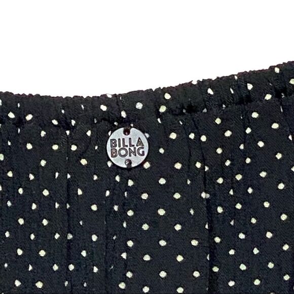 Billabong NWT summer nights black and white polka dot off shoulder top XS - Picture 12 of 16